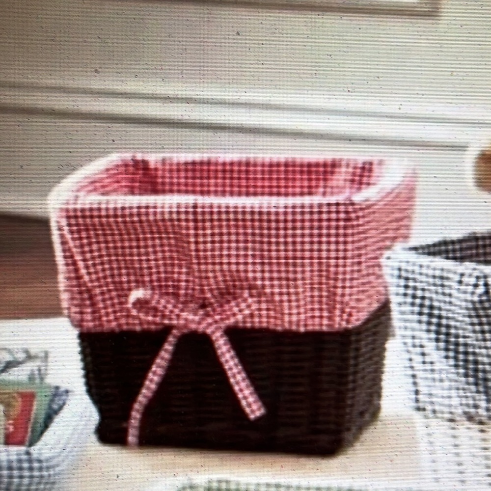 Pottery Barn Kids Cube Liner Red and White Gingham Check